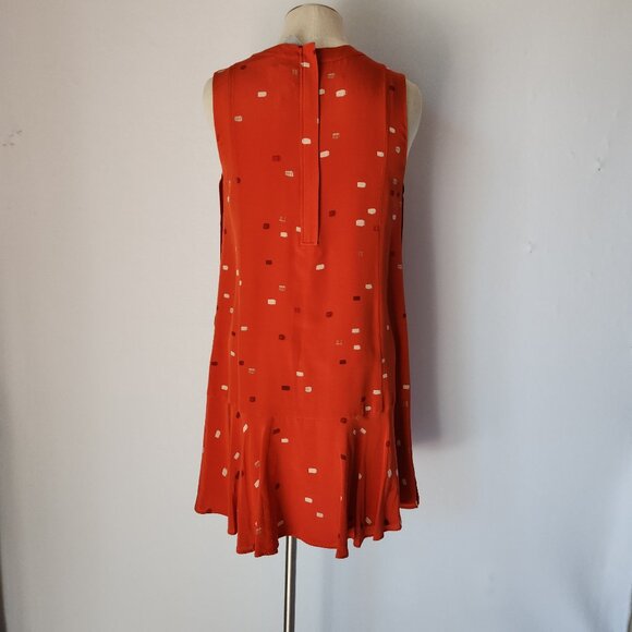 NWT Grey Jason Wu Silk Dash Tangerine Multi Mini Shift Dress Sleeveless Pocket - Picture 5 of 10
